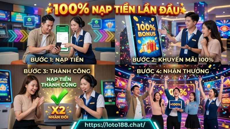 100% Nạp Tiền Lần Đầu – Khuyến Mãi Cực Hot Ưu Đãi Hấp Dẫn