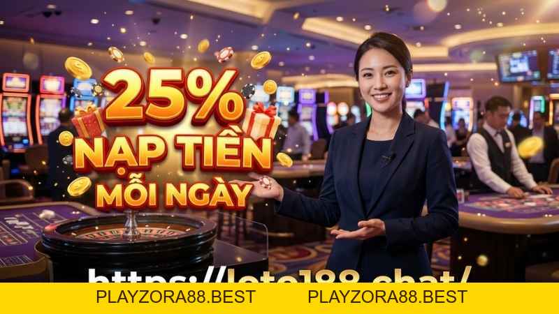 25% Nạp Tiền Mỗi Ngày – Khuyến Mãi Siêu Hấp Dẫn Top 1