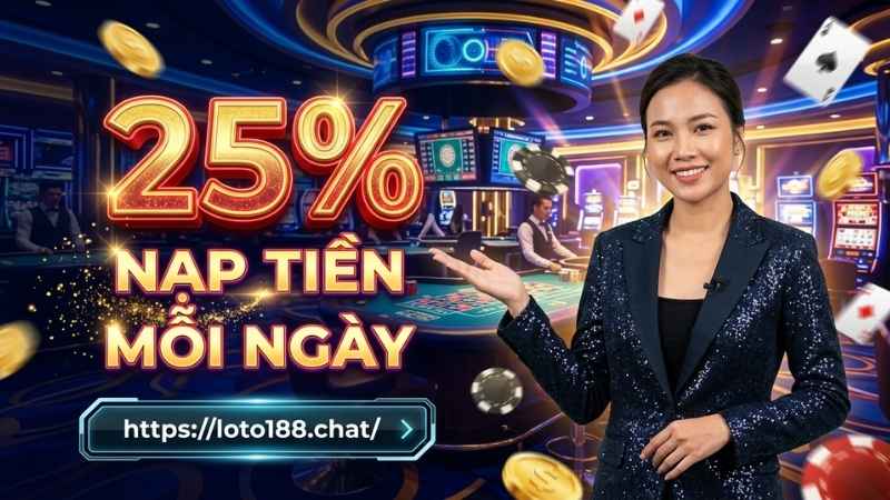 25% Nạp Tiền Mỗi Ngày – Khuyến Mãi Siêu Hấp Dẫn Top 1